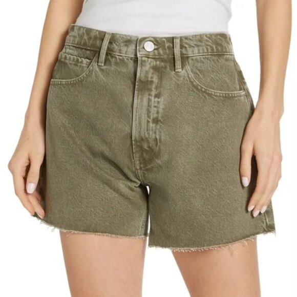 New Frame Le Super High Cut Off Short in Stone Moss Size 34 - Picture 1 of 14